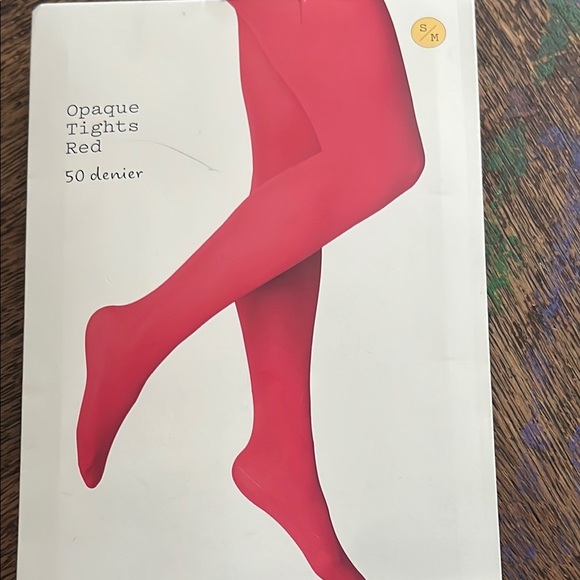 Red Opaque Tights - Picture 1 of 6